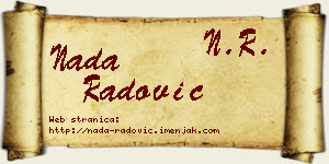 Nada Radović vizit kartica